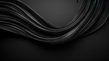 Aufkleber - Subtle black background with flowing wave like lines creates modern and elegant atmosphere. Perfect for design projects or as backdrop for various applications