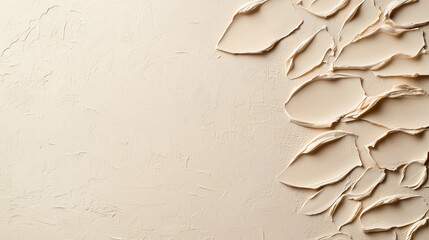 Poster - Textured cream background with layered paint strokes creating artistic effect. warm tones and subtle variations add depth and interest to composition