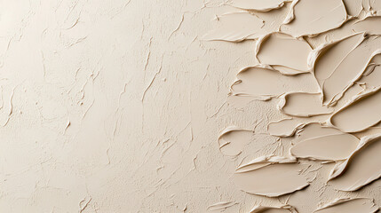 Poster - Warm cream background with light textures and paint strokes, creating soothing and artistic atmosphere. Ideal for design and creative projects