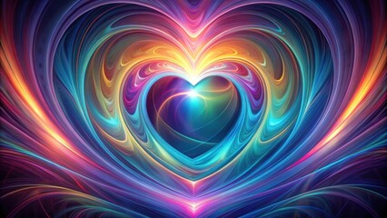 Wall Mural - Abstract Heart Shaped Energy Vortex of Vibrant Hues