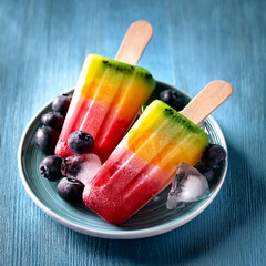 Wall Mural - Refreshing Mixed Berry Popsicle