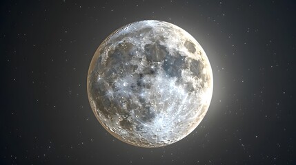 free photo of a glowing gray full moon shining in the night sky