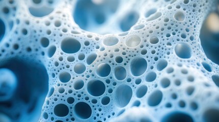 Wall Mural - abstract blue porous texture with many holes.