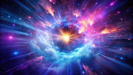 Wall Mural - Cosmic Radiance A Celestial Explosion of Light and Color in the Vast Expanse of Space