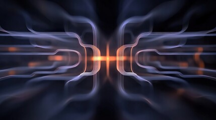 Fototapete - Abstract Digital Background with Flowing Light Lines and Vibrant Colors, Ideal for Technology, Innovation, Data Visualization, and Futuristic Themes