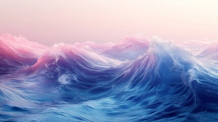 Wall Mural - serene blue and pink ocean waves at dawn