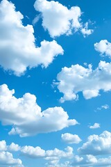 Wall Mural - Bright Blue Sky with Fluffy White Clouds