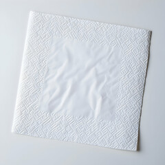 White napkin on white background, clean surface