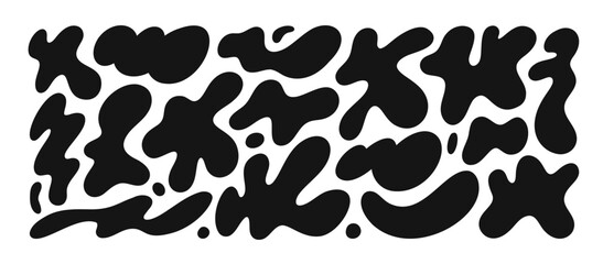 Aufkleber - Set of abstract liquid vector shapes. Fluid blobs elements for collages and design.