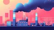 © P.G - A factory emitting thick black smoke from chimneys, polluting the sky with visible air pollution.