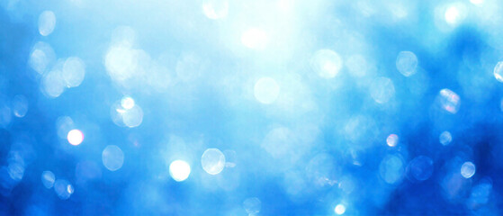 Wall Mural - soft light blue blurred background with subtle lighting spots and reflections, creating a peaceful a