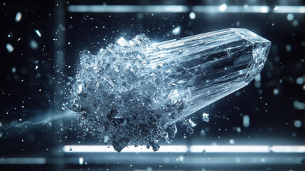 Wall Mural - 3d abstract comet universe texture shimmering glittering metal plastic glass shiny elegant future fa