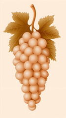 Wall Mural - Peach Grapes Illustration