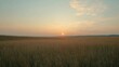 © furyon - tranquil meadow landscape at golden hour tall grasses swaying in gentle breeze creating natural patterns beneath pastel sunset sky