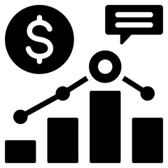 Wall Mural - Market Analysis Solid Black Icon