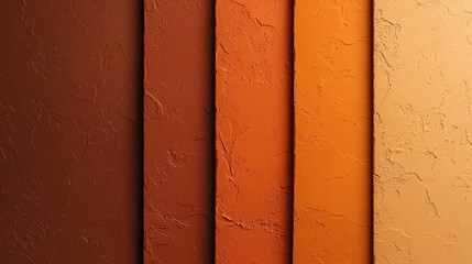 Poster - Soft orange and brown textured wall panels create warm, inviting atmosphere. gradient of colors adds depth and character, perfect for interior design inspiration