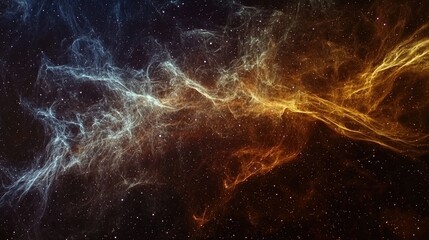 illustrate an abstract representation of a cosmic nebula, with swirling gases and stars in deep spac
