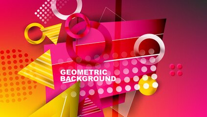 Aufkleber - Creative triangles and circles composition