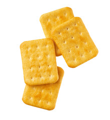 Wall Mural - Cheese crackers isolated. Cheese crackers isolated on white background, top view.