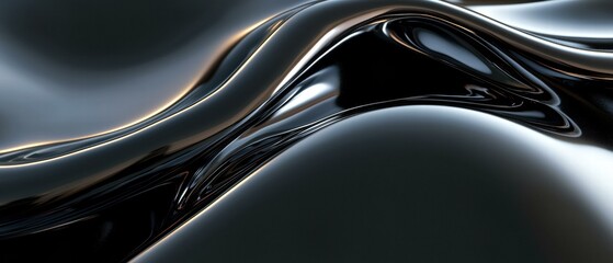 Wall Mural - abstract dark, glossy curves. ai.