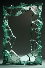 Wall Mural - shattered glass frame. ai.