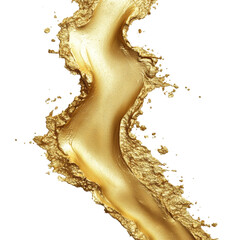 Wall Mural - an abstract image showcasing a dynamic splash of golden liquid against a stark black backdrop. the i
