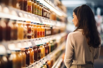 Wall Mural - Market supermarket shopping shelf.