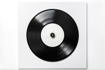 Gramophone record white white background.