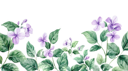 watercolor flower of tropical spring floral purple on transparent background