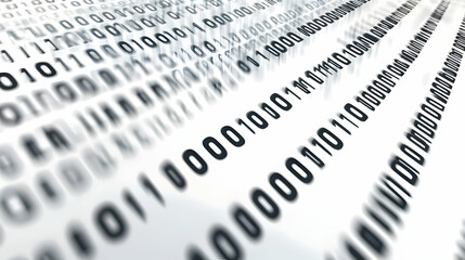 Binary code streams, digital data flow, technology background, website design