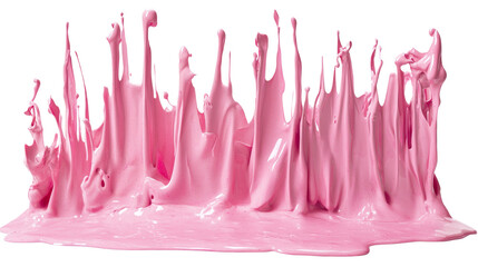 Wall Mural - An image showcasing a vibrant pink liquid splashing, creating an abstract and visually appealing design.