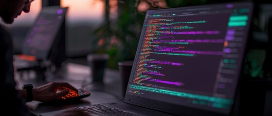 Programmer Coding Software  Digital Technology  Night Work