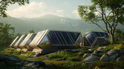 An innovative solar panel array with artificial intelligence that optimizes panel angles for maximum solar power generation by adjusting in response to environmental changes.