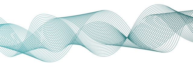 Aufkleber - Abstract smooth flowing lines wave. Wave lines on transparent background. Technology, data science, geometric border pattern. Wave Swirl, frequency sound wave, twisted curve lines