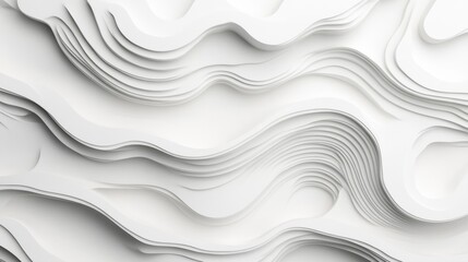 Poster - curved white paper layers create a striking abstract texture, emphasizing movement and depth in a mi