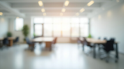 Wall Mural - blurred empty open space office. abstract light bokeh at office interior background for design