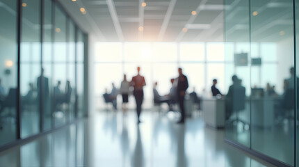 Wall Mural - blurred empty open space office. abstract light bokeh at office interior background for design
