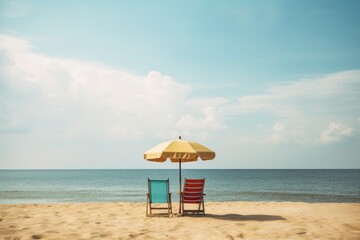 Sticker - Summer beach furniture outdoors.