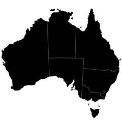 Wall Mural - Australia map. High detailed illustration map - outline Australia country Map