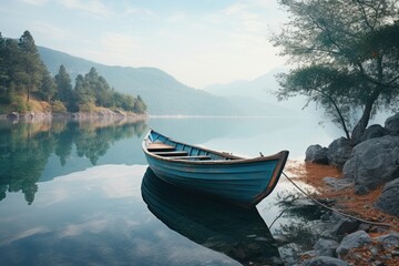 Sticker - Summer scenery boat outdoors vehicle.