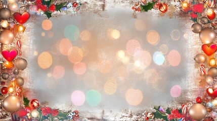 shiny romantic pattern featuring elegant bokeh lights textured nubes and colourful holiday decoratio