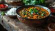 © Image Lounge - Delicious Paneer Butter Masala with Rice In Plate Blurry Background