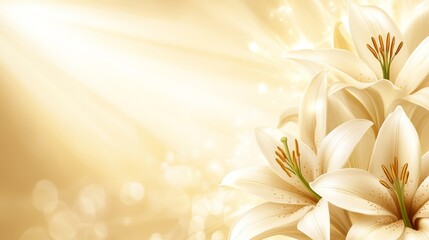 Wall Mural - Closeup of delicate white flowers on a vibrant yellow background, creating cheerful spring scene