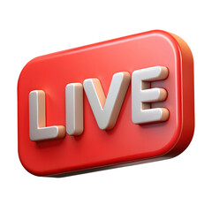 Wall Mural - live streaming icon. social media minimal design. 3d rendering isolated on white background. cartoon