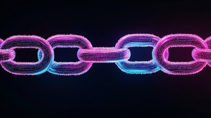 Wall Mural - abstract digital chain link composed of binary code futuristic technology concept
