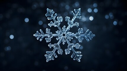 Poster - Stunning close up photography showcasing the intricate and mesmerizing details of a single snowflake