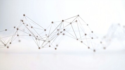 Wall Mural - abstract network connection nodes and lines forming a complex web structure