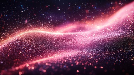 Wall Mural - sparkling pink glitter wave abstract background shimmering festive texture