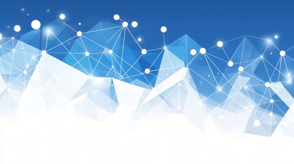 Wall Mural - abstract blue and white geometric network background polygonal low poly design connection concept