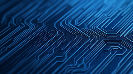 Wall Mural - abstract close up of blue circuit board technology background image